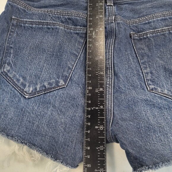 Madewell Cut Off Denim Shorts Womens 24 Blue Low Rise‎ Raw Hem Dark Wash Denim - Picture 8 of 8